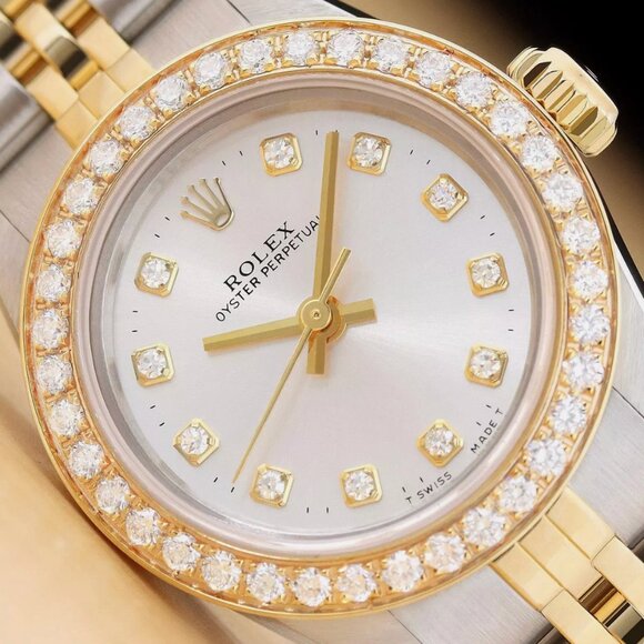 Sale! Rolex Ladies Diamond Datejust Dial 18k Watch - Picture 1 of 7